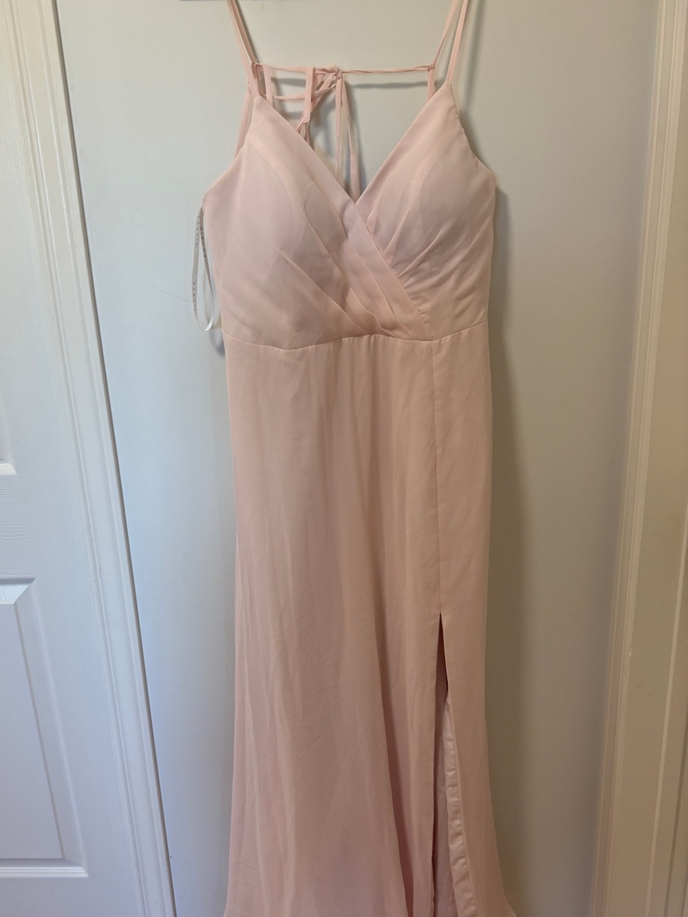 Azazie Bridesmaid Dress Light Pink Maxi Wedding Size C